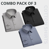 Premium Imported 100% High Quality Cotton Formal Men’s Plain/Solid Shirts| Full/Half Sleeve | With Pocket |  (FS-146)